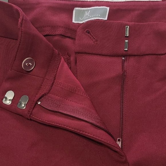 JM Collection Women's Tummy Control Slim Leg Pants, Cherry Pie, Size 8 - Picture 3 of 4